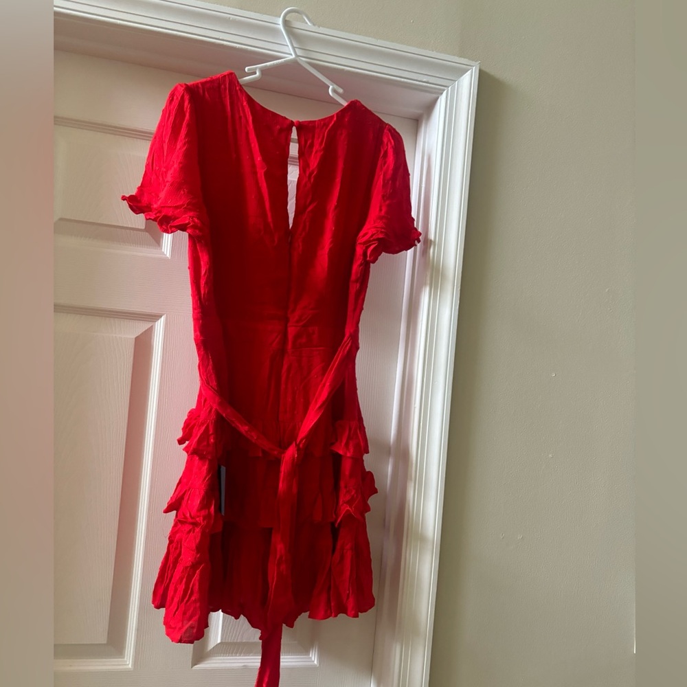Red mini dress